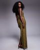 South Beach South Beach cowl neck maxi beach dress in olive-Green - 2