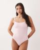 South Beach South Beach crinkle swimsuit in baby pink stripe - 1
