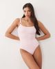 South Beach South Beach crinkle swimsuit in baby pink stripe - 2