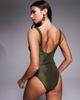 South Beach South Beach crinkle swimsuit in khaki-Green - 3