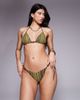 South Beach South Beach crochet tieside bikini bottom in green stripe - 1