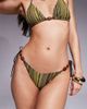 South Beach South Beach crochet tieside bikini bottom in green stripe - 3