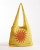South Beach South Beach crochet tote bag with sun print in yellow - 1