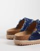 South Beach South Beach double buckle espadrille sandals in frayed dark blue denim - 3
