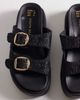 South Beach South Beach double buckle platform sandals in black - 3