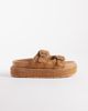 South Beach South Beach double buckle platform sandals in tan-Neutral - 1