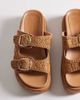 South Beach South Beach double buckle platform sandals in tan-Neutral - 2
