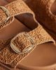 South Beach South Beach double buckle platform sandals in tan-Neutral - 4