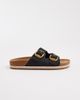 South Beach South Beach double buckle sandals in black faux suede - 2