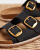 South Beach South Beach double buckle sandals in black faux suede - 3
