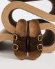 South Beach South Beach double buckle sandals in brown faux suede - 1