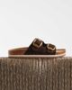 South Beach South Beach double buckle sandals in brown faux suede - 2