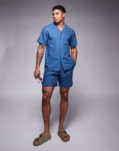 South Beach South Beach drawstring beach shorts in navy blue