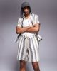 South Beach South Beach drawstring textured beach shorts in multi stripe - 1