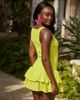 South Beach South Beach eyelet ruffles mini beach dress in chartreuse-Green - 3