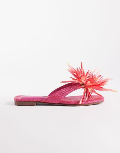 South Beach South Beach flip flops with flower detail in pink