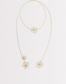 South Beach South Beach floral wrap necklace in gold