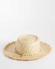 South Beach South Beach frayed straw boater hat with shell and starfish embellishment in natural-Neutral - 1