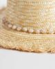 South Beach South Beach frayed straw boater hat with shell and starfish embellishment in natural-Neutral - 3