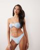 South Beach South Beach glitter bandeau bikini top in baby blue - 1