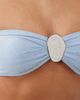 South Beach South Beach glitter bandeau bikini top in baby blue - 3