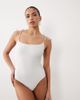 South Beach South Beach glitter one-piece swimsuit in white - 1