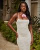 South Beach South Beach lace beach maxi dress with bow detail and back slit in cream-White - 2