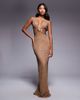South Beach South Beach lace cut out beach maxi dress in caramel-Neutral - 1
