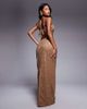 South Beach South Beach lace cut out beach maxi dress in caramel-Neutral - 3