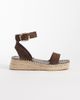 South Beach South Beach linen look two part espadrille sandals in chocolate-Brown - 1