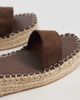 South Beach South Beach linen look two part espadrille sandals in chocolate-Brown - 3
