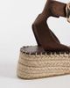 South Beach South Beach linen look two part espadrille sandals in chocolate-Brown - 4