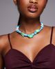 South Beach South Beach lotus flower chunky beaded necklace in blue - 1