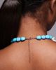 South Beach South Beach lotus flower chunky beaded necklace in blue - 3