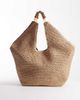 South Beach South Beach oversized landscape shoulder tote bag with resin bead handle in natural-Neutral - 1