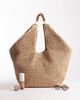 South Beach South Beach oversized landscape shoulder tote bag with resin bead handle in natural-Neutral - 2