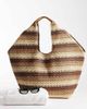 South Beach South Beach oversized landscape shoulder tote in neutral stripes-Multi - 2
