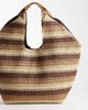 South Beach South Beach oversized landscape shoulder tote in neutral stripes-Multi - 4