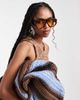 South Beach South Beach oversized woven shoulder bag in brown and blue stripe-Multi - 2