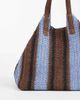 South Beach South Beach oversized woven shoulder bag in brown and blue stripe-Multi - 3