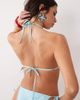 South Beach South Beach pink shell print triangle bikini top in baby blue - 3