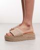South Beach South Beach Platform Sandals in Natural Raffia-Brown - 1