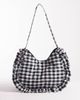 South Beach South Beach ruffle shoulder bag in black gingham - 3