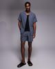 South Beach South Beach seersucker shirt in petrol blue - 2