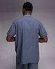 South Beach South Beach seersucker shirt in petrol blue - 3