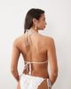 South Beach South Beach sequin lace triangle bikini top in white - 3