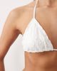 South Beach South Beach sequin lace triangle bikini top in white - 4