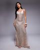 South Beach South Beach sequin maxi beach dress in gold - 1