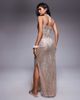 South Beach South Beach sequin maxi beach dress in gold - 4
