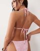 South Beach South Beach sequined triangle bikini top with shell appliqué in baby pink - 4